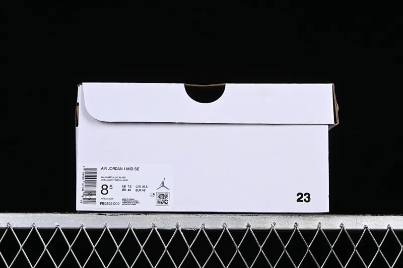 All categories Air Jordan Jordan series basketball shoes Air Jordan 1 Mid Air Jordan 1 Mid SE "Black Chrome" AJ1 Joe 1 Smoked Panda mid-top basketball shoes FB9892-002